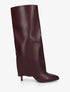 Bottes à revers et talon aiguille - Lie de vin - 1