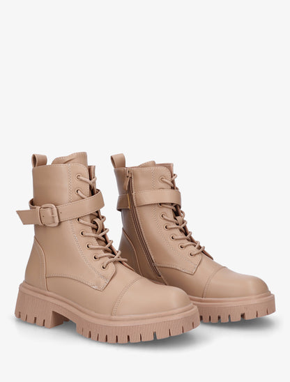 Bottines lacées style rangers - Beige foncé - 4