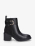 Bottines bi-matière à talon - Noir - 1