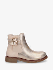 Bottines bimatière à boucles - Or - 1