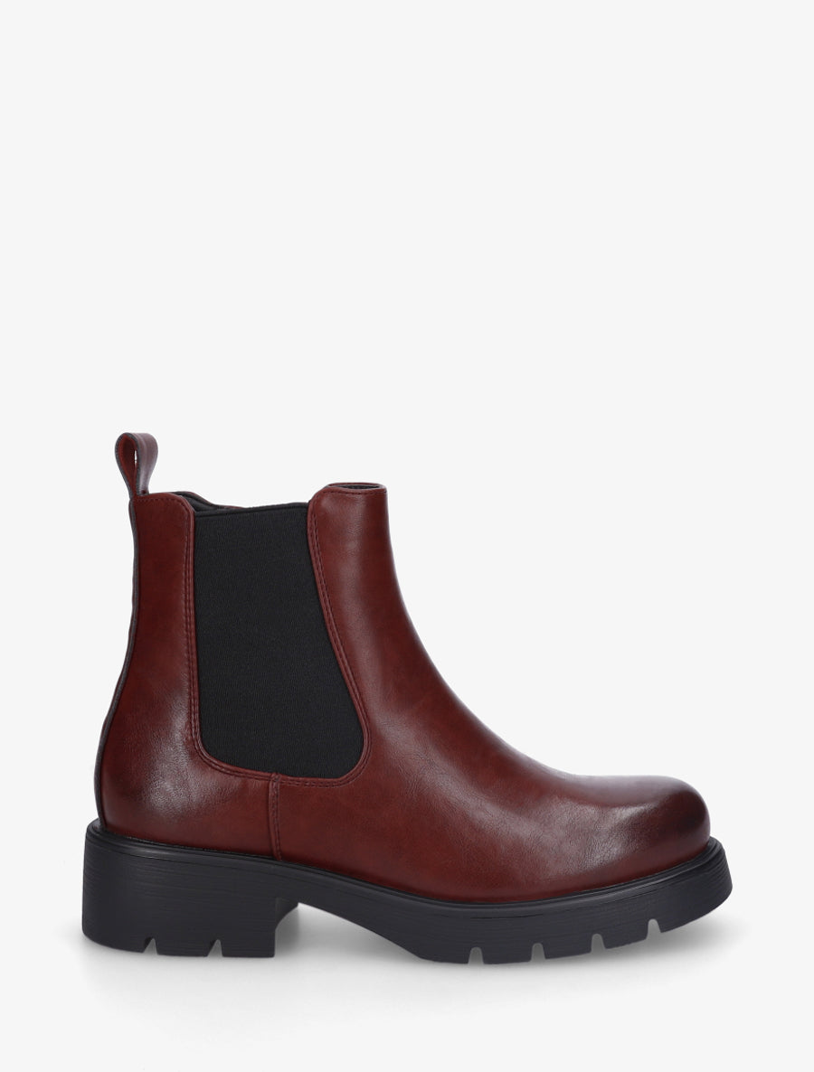 Bottines basiques à semelle crantée - Bordeaux - 1