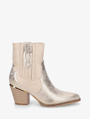 Bottines pointues inspiration santiag - Beige - 1