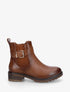 Bottines à boucle et semelle crantée - Camel - 1