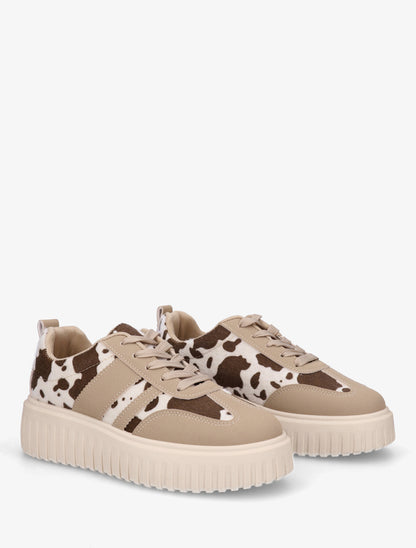 Baskets bimatière à plateforme - Beige - 4