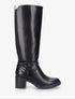 Bottes élastiquées en simili - Noir - 1