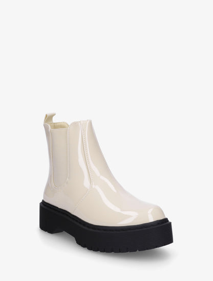 Bottines vernies style chelsea - Beige - 2