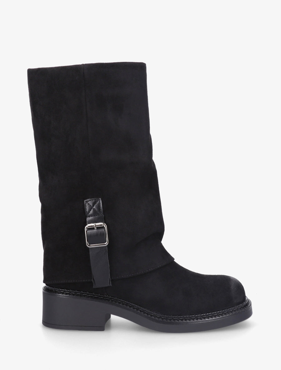 Bottes bimatière à ceinturon - Noir - 1