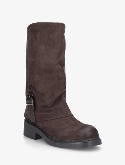 Bottes bimatière à ceinturon - Marron - 2