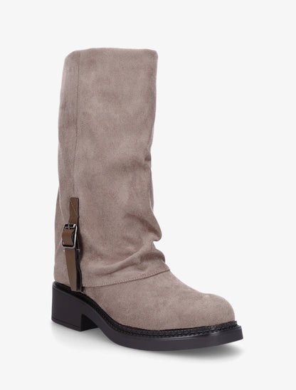 Bottes bimatière à ceinturon - Taupe - 2