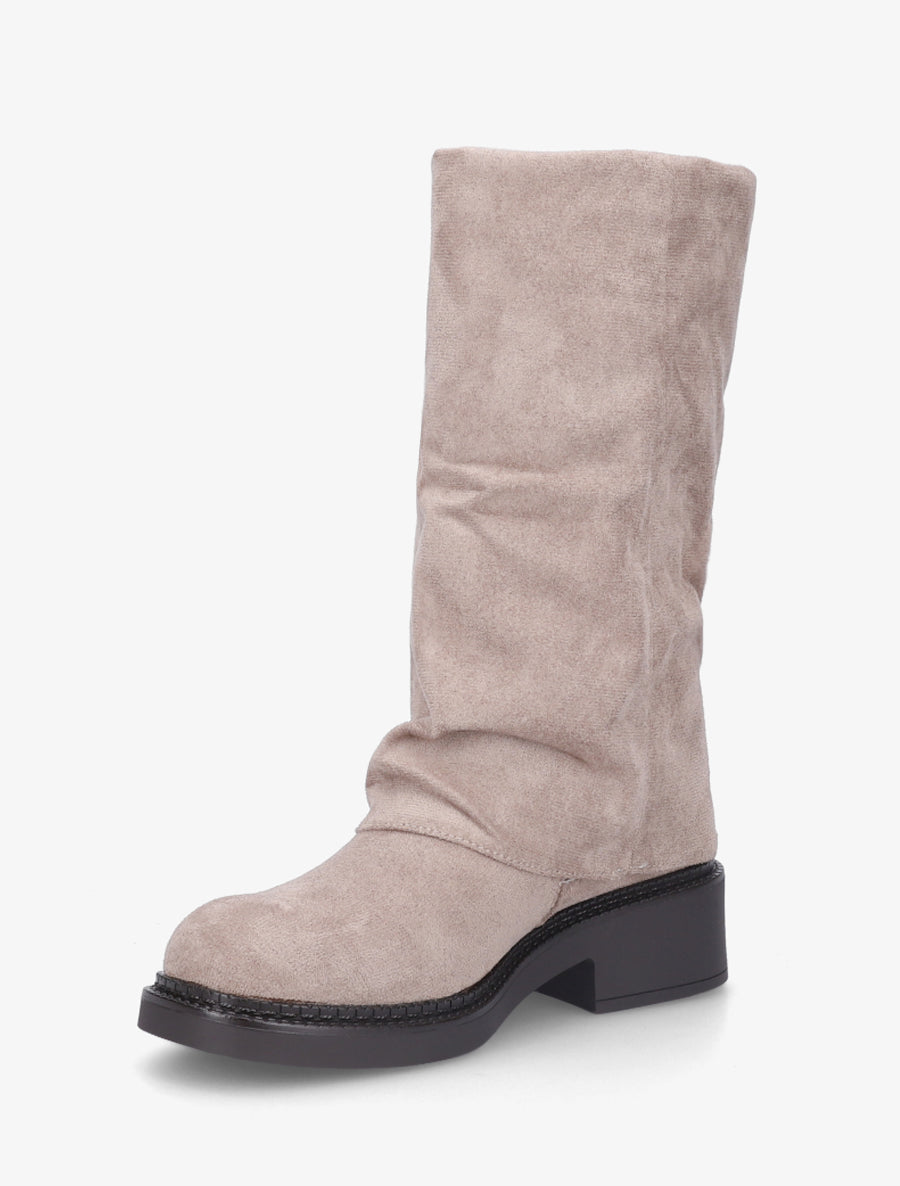Bottes bimatière à ceinturon - Taupe - 3