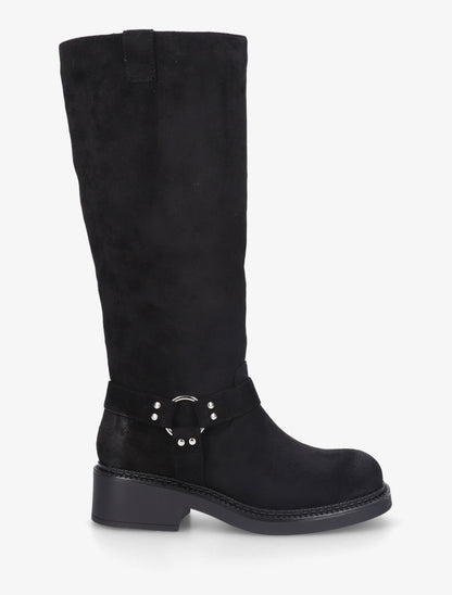 Bottes en suédine à boucle - Noir - 1