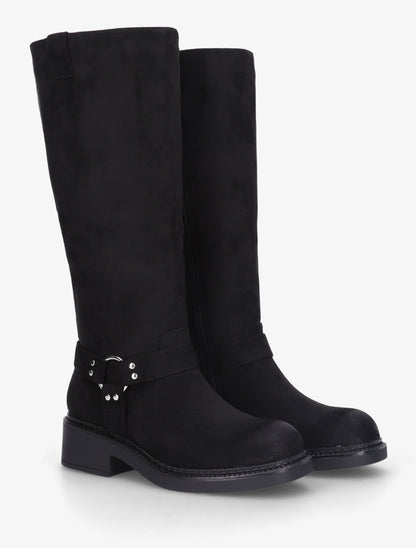 Bottes en suédine à boucle - Noir - 4