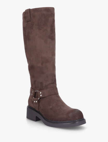 Bottes en suédine à boucle - Marron - 2