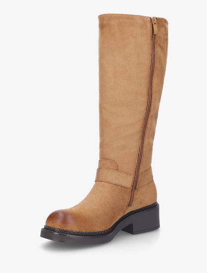 Bottes en suédine à boucle - Camel - 3