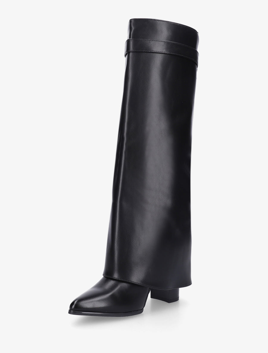 Bottes à revers et bout pointu - Noir - 3