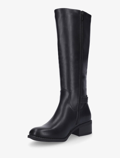 Bottes en simili à empiècement métallique - Noir - 3