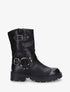 Bottines montantes en simili - Noir - 1