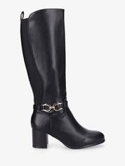 Bottes en simili à boucle décorative - Noir - 1