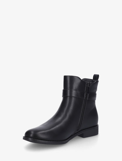 Bottines unies à cheville élastiquée - Noir - 3