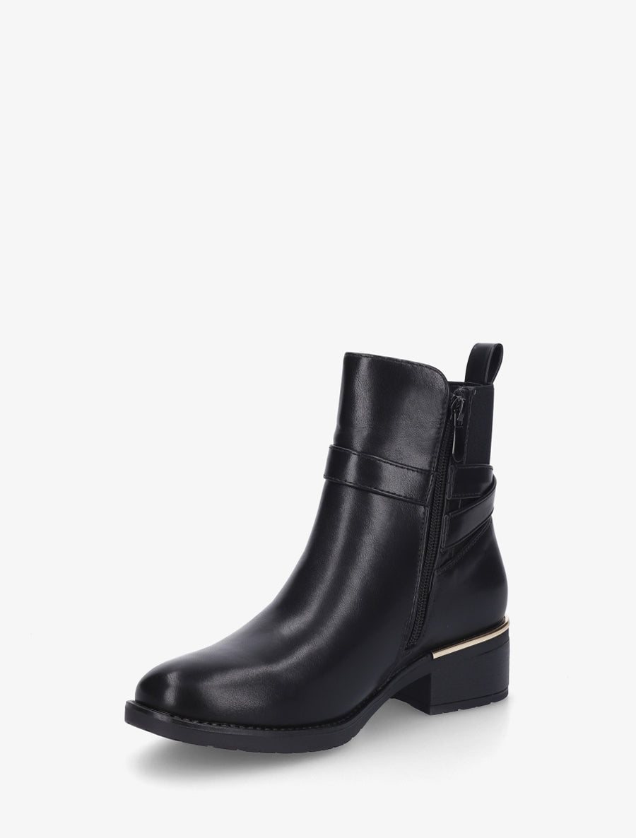 Bottines sanglées à cheville élastiquée - Noir - 3