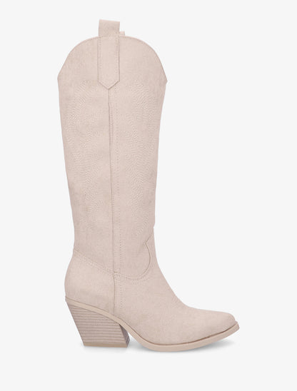 Bottes style santiags - Beige - 1