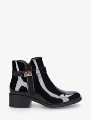 Bottines vernies à cheville élastiquée - Noir - 1