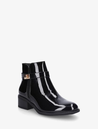 Bottines vernies à cheville élastiquée - Noir - 2