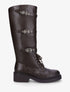 Bottes à lacets et triple sangles en simili - Marron - 1