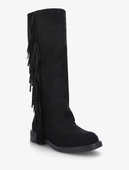 Bottes à franges en suédine - Noir - 2