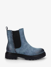 Chelsea à détail pailleté et imprimé croco - Bleu - 1