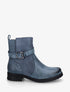 Bottines bi-matières à contrefort élastiqué - Bleu - 1