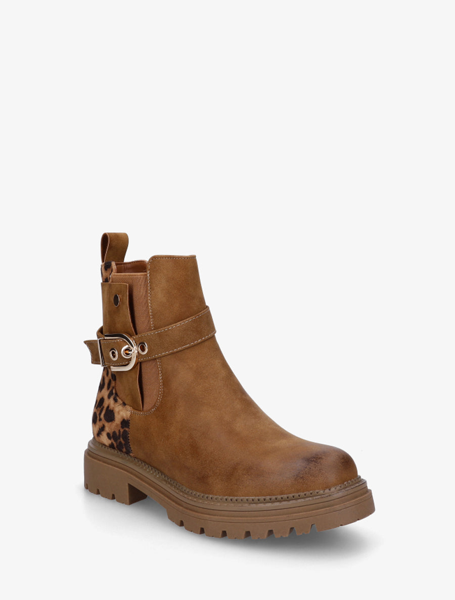 Bottines élastiquées à sangle - Camel - 2