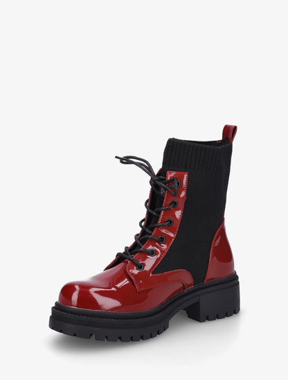 Bottines chaussettes et vernies - Rouge - 3