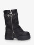 Bottines montantes à revers et zip décoratif - Noir - 1
