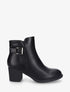 Bottines à boucle et empiècement python - Noir - 1
