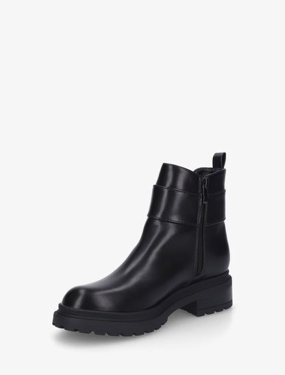 Bottines en simili à cheville élastiquée - Noir - 3