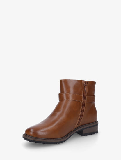 Bottines en simili à boucle décorative - Camel - 3