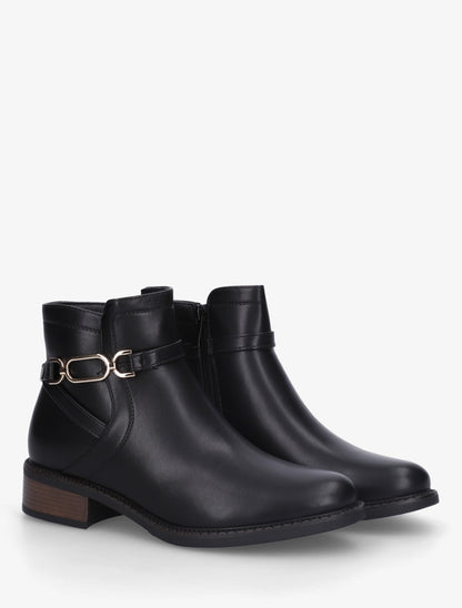 Bottines unies en simili - Noir - 4