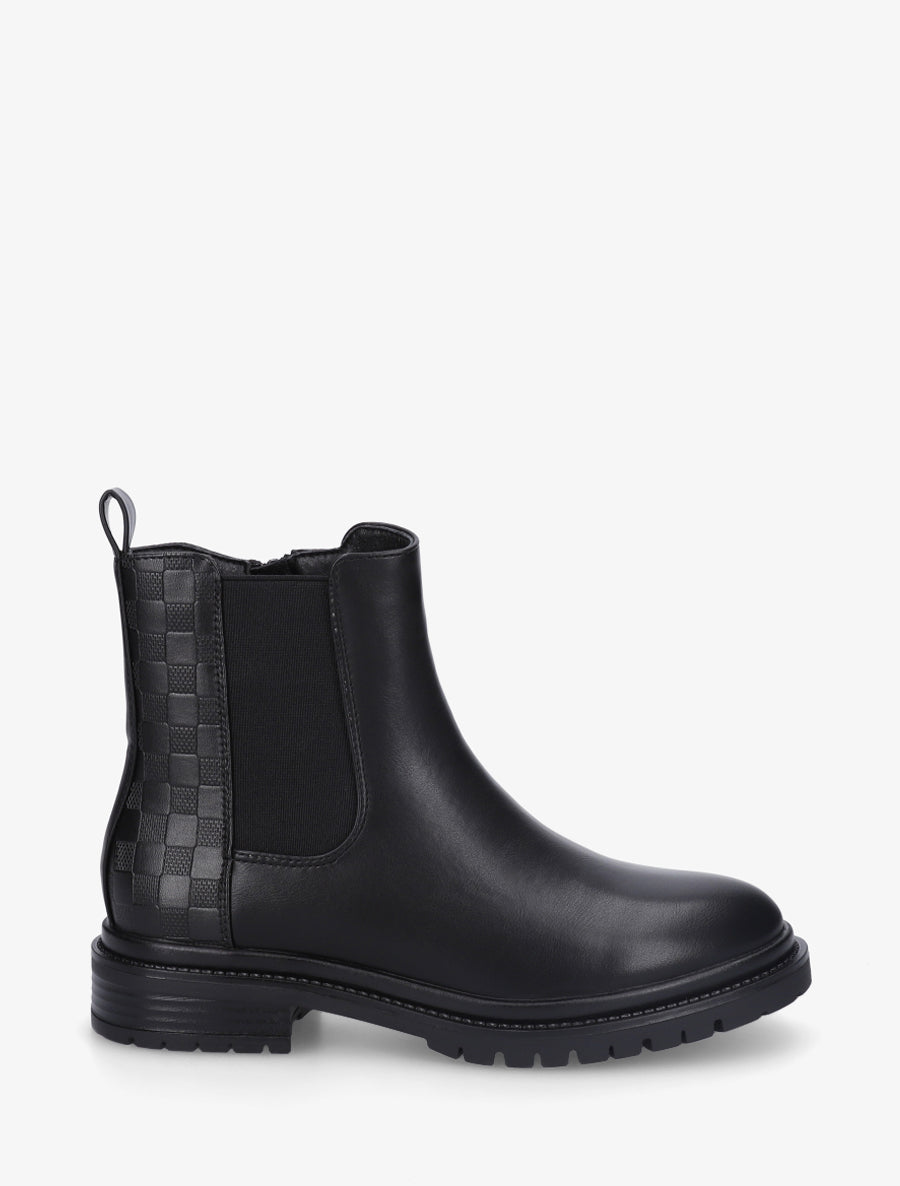 Bottines montantes à contrefort à motif damier - Noir - 1