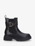 Bottines montantes à boucle décorative dorée - Noir - 1