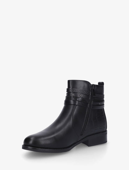 Bottines en simili à 4 brides - Noir - 3
