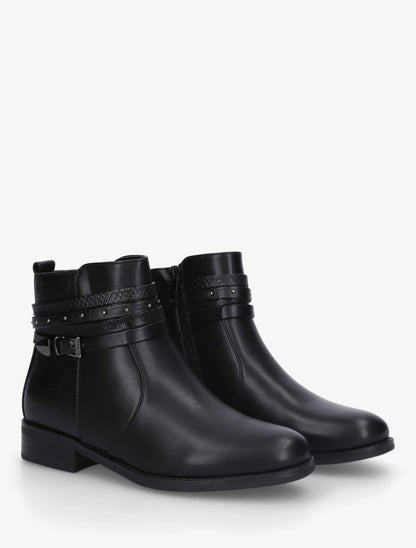 Bottines en simili à 4 brides - Noir - 4