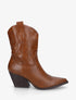 Bottines montantes style santiags - Camel - 1