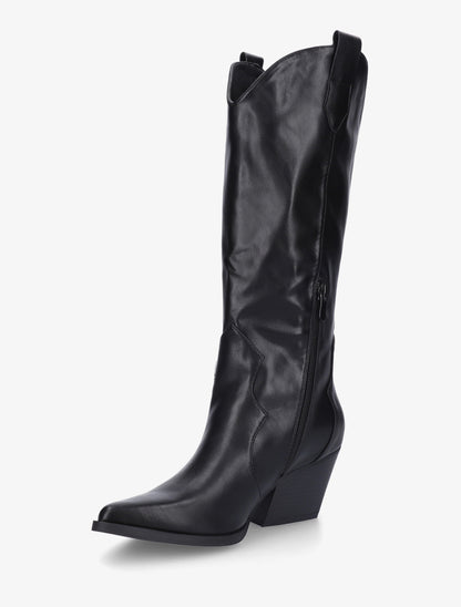 Bottes style santiags en simili - Noir - 3