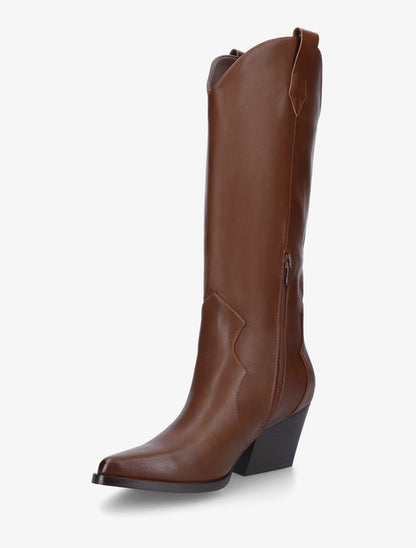 Bottes style santiags en simili - Camel - 3