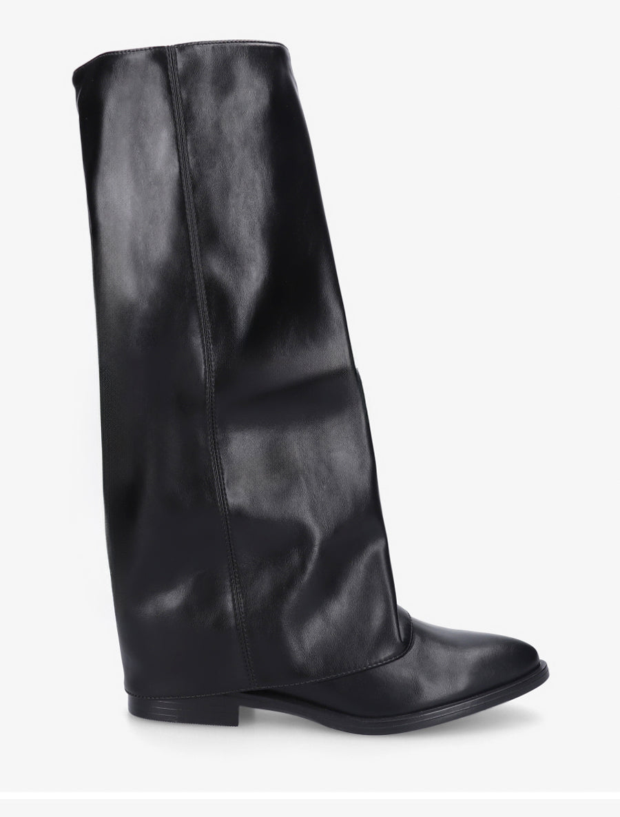 Bottes plates à revers - Noir - 1