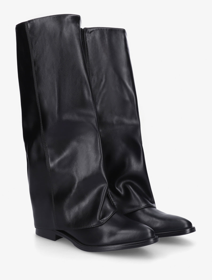 Bottes plates à revers - Noir - 4