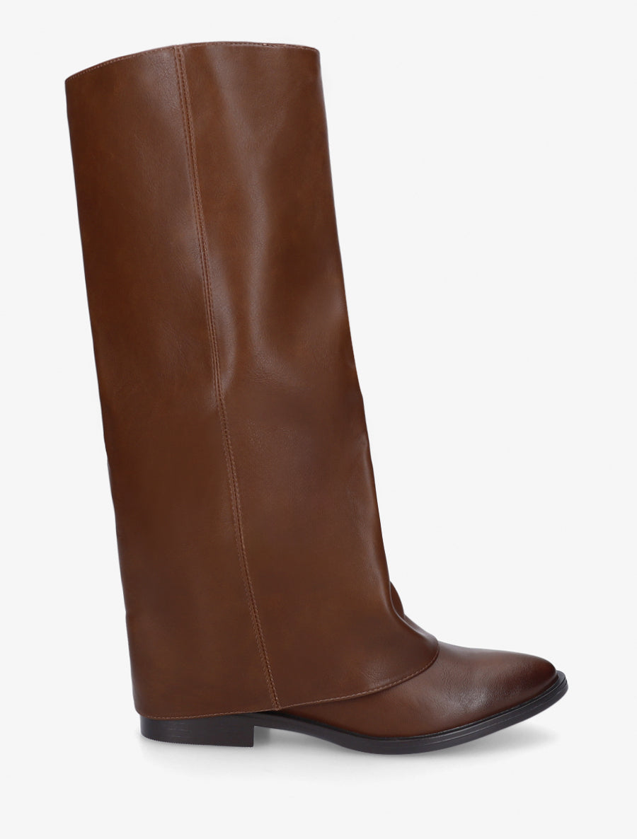 Bottes plates à revers - Camel - 1
