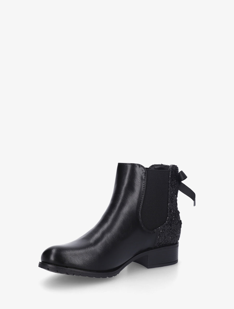 Bottines élastiquées à ruban style lacet - Noir - 3