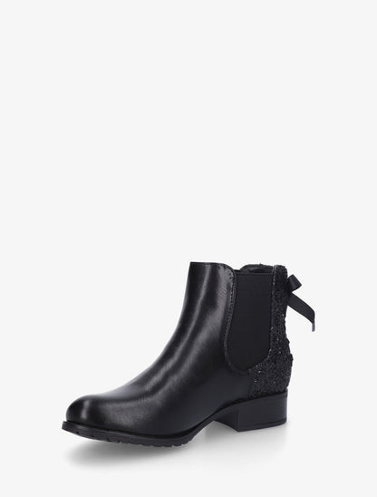 Bottines élastiquées à ruban style lacet - Noir - 3
